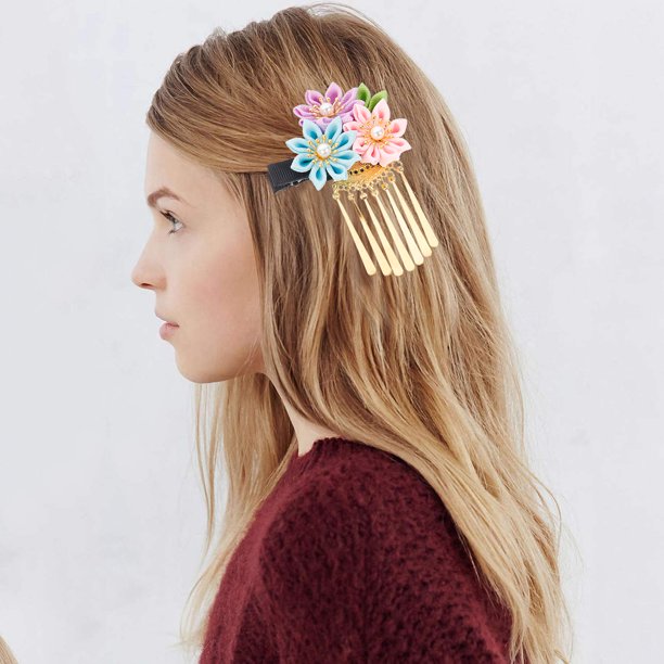 Japanese-style Barrette Kanzashi Flower Hair Clip Hairpin Tassel