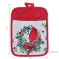 thumbnail image 2 of Christmas Pot Holder With Pocket Cardinal Wreath - Set of 4, 2 of 2