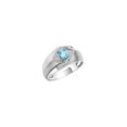thumbnail image 3 of RYLOS Mens Rings Sterling Silver Ring 6X4MM Oval Shape Gemstone & Diamond Ring Blue Topaz December Birthstone Rings For Man Silver Rings, Size 13, 3 of 7