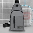 thumbnail image 4 of Crossbody Strap Bag Backpack with Headphone Hole | Multipurpose Sling Chest Pack | Lightweight Nylon Shoulder Bag | Adjustable Strap | Multiple Pockets | Hiking Travel Outdoor | 31x17x5cm | Blue, 4 of 7