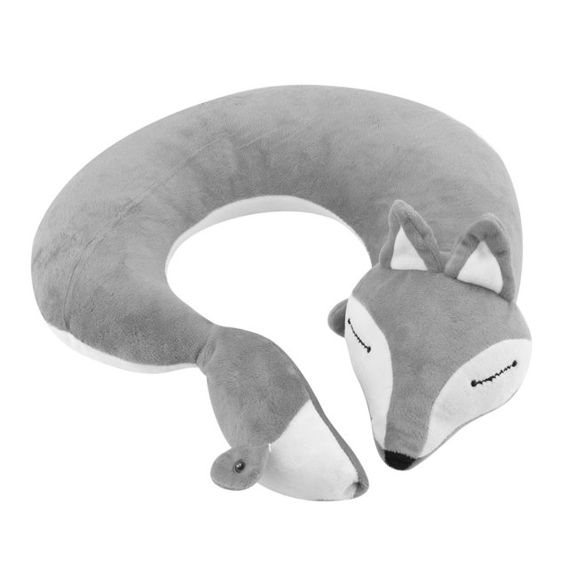 Fox)) Fox Oreiller de Voyage en Forme de U pour le Cou, Oreiller de Santé Doux (Gris