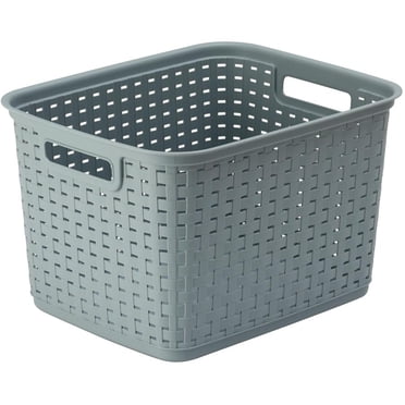 Grand panier tressé de Sterilite en gris