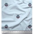 thumbnail image 1 of Soimoi Polyester Crepe Fabric Dot,Leaves & Floral Block Print Fabric by Yard 52 Inch Wide, 1 of 3