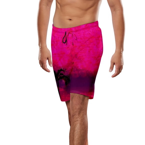 Ketyyh-chn99 Shorts pour Hommes Plage Mode Shorts de Plage pour Hommes Décontractés Légers à Cordon Shorts Rose Vif,m