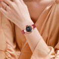 thumbnail image 3 of HBFAGFB Montre pour Femmes Ceinture Givrée Montres Tendance pour Dames Simple et Mode Robe Tenue Quotidienne Rouge, 3 of 7