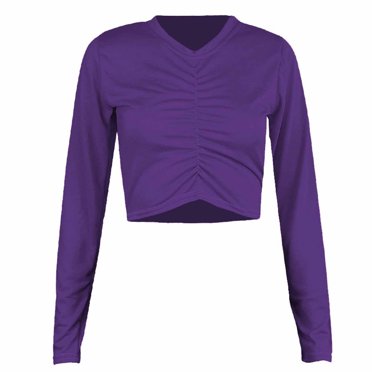 CEHVOM T-Shirt Court Décontracté pour Femmes, Printemps Automne, à Manches Longues, Col Rond, Imprimé Patchwork, Liquidation