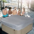 thumbnail image 4 of kjfeif Liquidation Housse Carrée Robuste pour Spa Extérieur, Protecteur de Mobilier de Patio Résistant aux Intempéries avec Bords Renforcés, Toit Rigide Isolé Thermiquement pour l'Entretien de l'Équipement de Piscine, 4 of 5