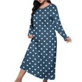thumbnail image 1 of Erwazi Chemises de Nuit pour Femmes Maxi Col Rond Manches Longues Vêtements de Nuit Confortables Imprimé Ample Doux Décontracté Robe de Nuit Confortable, 1 of 5