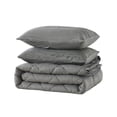 thumbnail image 3 of JML 3 Pieces Dark Gray Queen Comforter Set, Soft Microfiber Bedding Set With 1 Comforter and 2 Pillow Cases Suit for All Seasons, 3 of 7