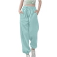 thumbnail image 4 of PMVFHDE Kids Pants Medium And Large Children Casual Girls Solid Color Drawstring Sweatpants,Blue,9-10 Years, 4 of 6