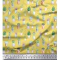 thumbnail image 1 of Soimoi Yellow Cotton Poplin Fabric Cactus Leaves Decor Fabric Printed Yard 42 Inch Wide, 1 of 3