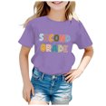 thumbnail image 2 of TZEWGL Hauts pour Fille Garçon Rentrée Scolaire Saison Imprimé Col Rond Manches Courtes Vêtements pour Filles Garçons Taille 3-4T, 2 of 4