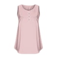 thumbnail image 4 of Dealovy Camisoles Grande Taille pour Femmes Décontractées Sans Manches à Encolure Dégagée avec Boutons Froncées de Couleur Unie Amples et Fluides, 4 of 5