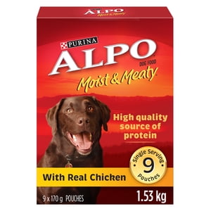 ALPO Moist & Meaty with Real Chicken, Semi-Moist Dog Food 1.53 kg
