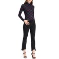 thumbnail image 2 of Hauts à Col Roulé à Manches Longues pour Femmes Extensibles Ajustés Noël Xmas Chemise de Fête m Violet, 2 of 8