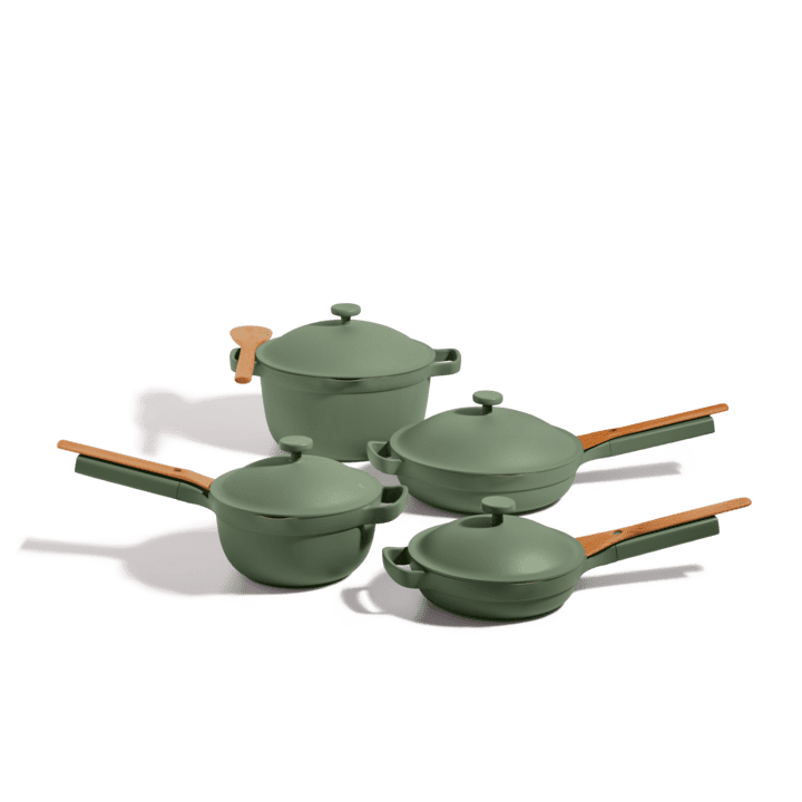 Our Place Cookware Set (13 piece) A 13-piece ceramic nonstick cookware set Sage