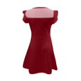 thumbnail image 4 of LUOGENLI Dress Girls Dress Summer Ruffle Sleeve Mesh A Line Casual Party Dresses with Pockets for Kids 4 11 Years Dress for Girls Midi Length Spring Red 6-7 Years, 4 of 4