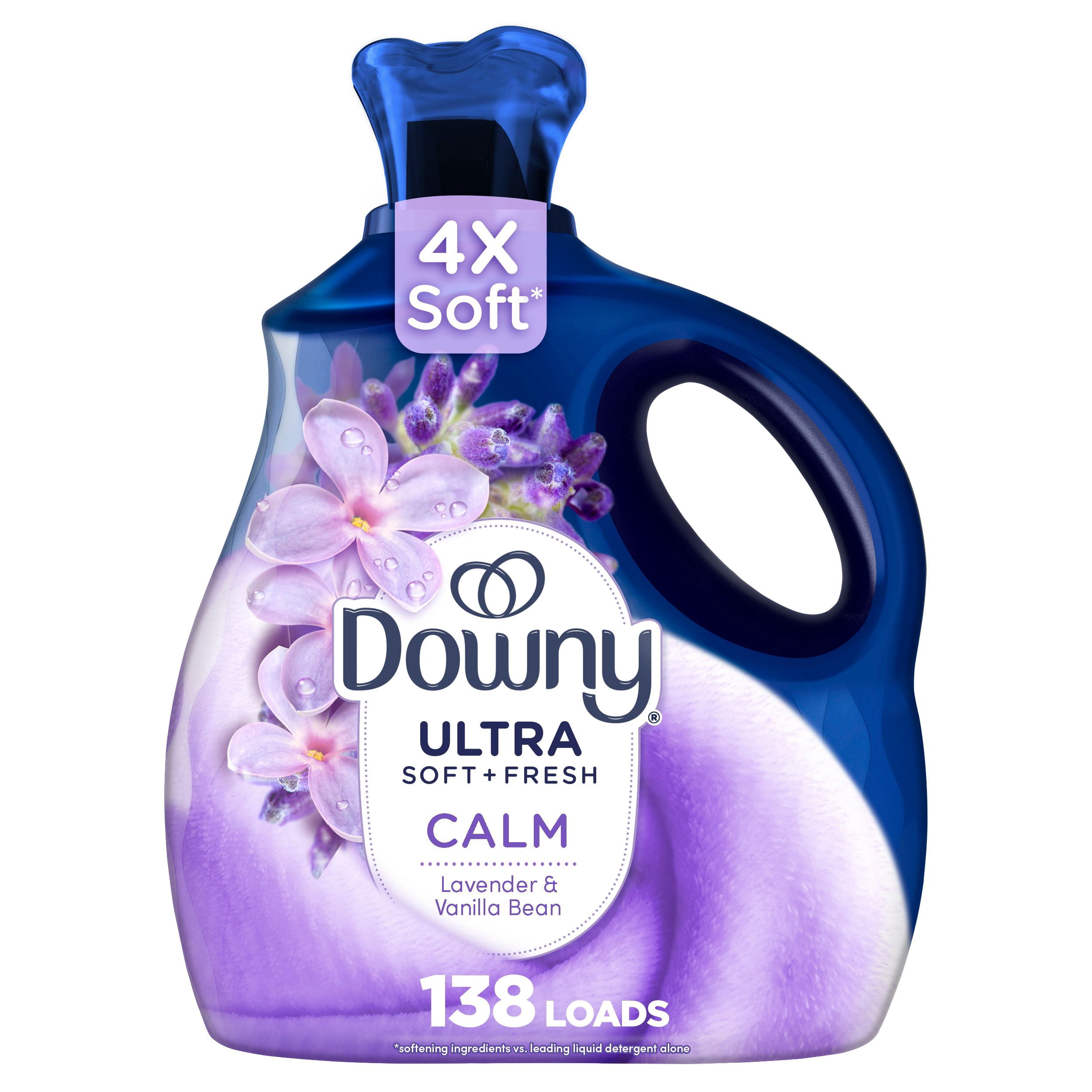 Downy Assouplissant Textile Liquide Ultra Doux Plus Frais, Calme, Lavande et Gousse de Vanille, Downy Assouplissant Textile, Assouplissant à Lessive 138WL