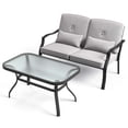 thumbnail image 2 of Costway 2 PCS Patio Furniture Set Outdoor Loveseat Chair Coffee Table Cushioned Seat, 2 of 9