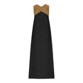 thumbnail image 3 of Robes à Encolure Croisée pour Femmes Sans Manches à Blocs de Couleur Robes Maxi Amples Décontractées de Vacances Longue Robe Brun, G, 3 of 7