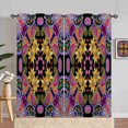 thumbnail image 1 of Geometric Yellow Kitchen Window Curtains Valance and Tier Set 36 Inch Black Brown White Modern Rod Pocket Short Tier Curtain, Abstract Patchwork Small Drapes for Kitchen Decor, 1 of 5