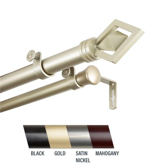 Central Design 100-69-1603-D Lance Tringle à Rideaux Double 1 Po, 160-240 Po - Or Pâle