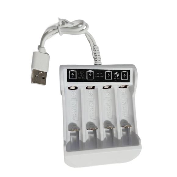 Xingzhi Plastic AAA/AA Battery Charger Portable Indicator Light Short-circuit Protection USB Interface Electric Toy Charging Adaptor