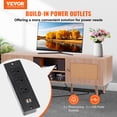 thumbnail image 2 of VEVOR Rattan TV Stand for 65" TV Boho TV Stand with Build-in Socket Oak, 2 of 9