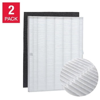 Winix Replacement Filter Pack For C535 Winix Air Purifiers, 2-pack. Includes two True HEPA filters and eight carbon filters, providing a two-year supply. The True HEPA filter captures particles as small as 0.3 microns, including pollen, mould, dust, pet dander, and smoke. The carbon filter absorbs odours and traps large particles. Designed for use with Winix C535 and 5500 Air Purifiers. Replace carbon filters every 3 months and HEPA filters every 12 months for optimal performance.