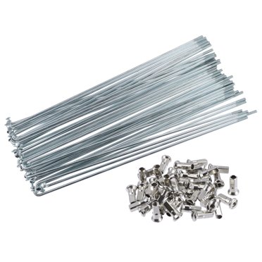 Unique Bargains 40 Pcs Vélo Carbone Acier Rayons 12G Vélo A Parlé 210mm Longueur avec des Mamelons pour la Plupart des Vélo Ton Argent