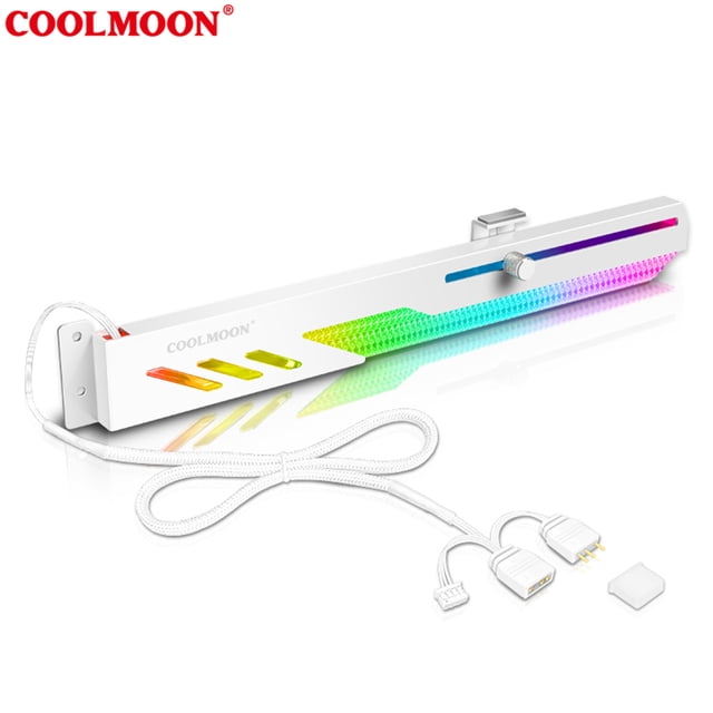 GT8 Graphics Card Support 5V 3pin ARGB GPU Holder Aluminum Alloy Shell Video Card Stand for ASUS/MSI/GIGABYTE/ASRock WHITE