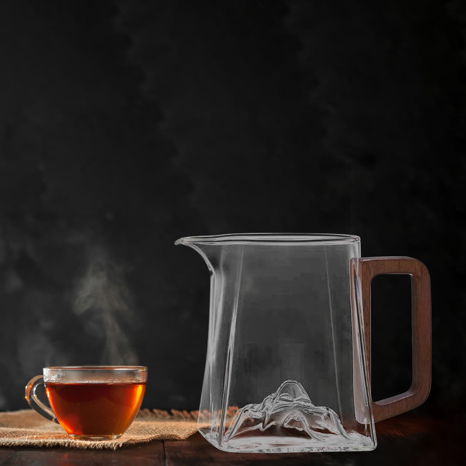 Yhmxh Kitchen Gadgets Kitchen Accessories Tea Kettle With Infuser & Wood Handle, Borosilicate Glass Tea Maker For Loose Leaf Tea, Tea Steeper For Tea Kitchen Aid Attachments