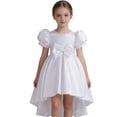 thumbnail image 1 of HXWCHs Robe Tricotée Élégante en Satin Dos Nu Robe de Concours pour Filles Performance sur Scène et Blanc 7-8 Ans, 1 of 5