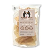 Purely Paws All-Natural Dehydrated Cow Ears - Safe, Digestible Dog Chews - Single Ingredient Cow Ear Dog Treat - (Regular, 10 Count)