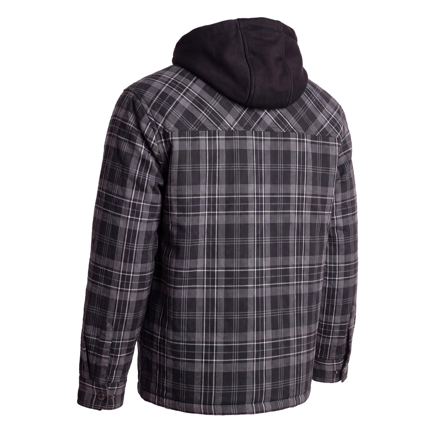 Workload Hooded Flannel Black/White Quilt-Lined Shirt Jacket
