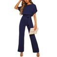 thumbnail image 1 of Coloody Women's Scoop Neck Jumpsuit, Solid, Plus Size, 1 of 5