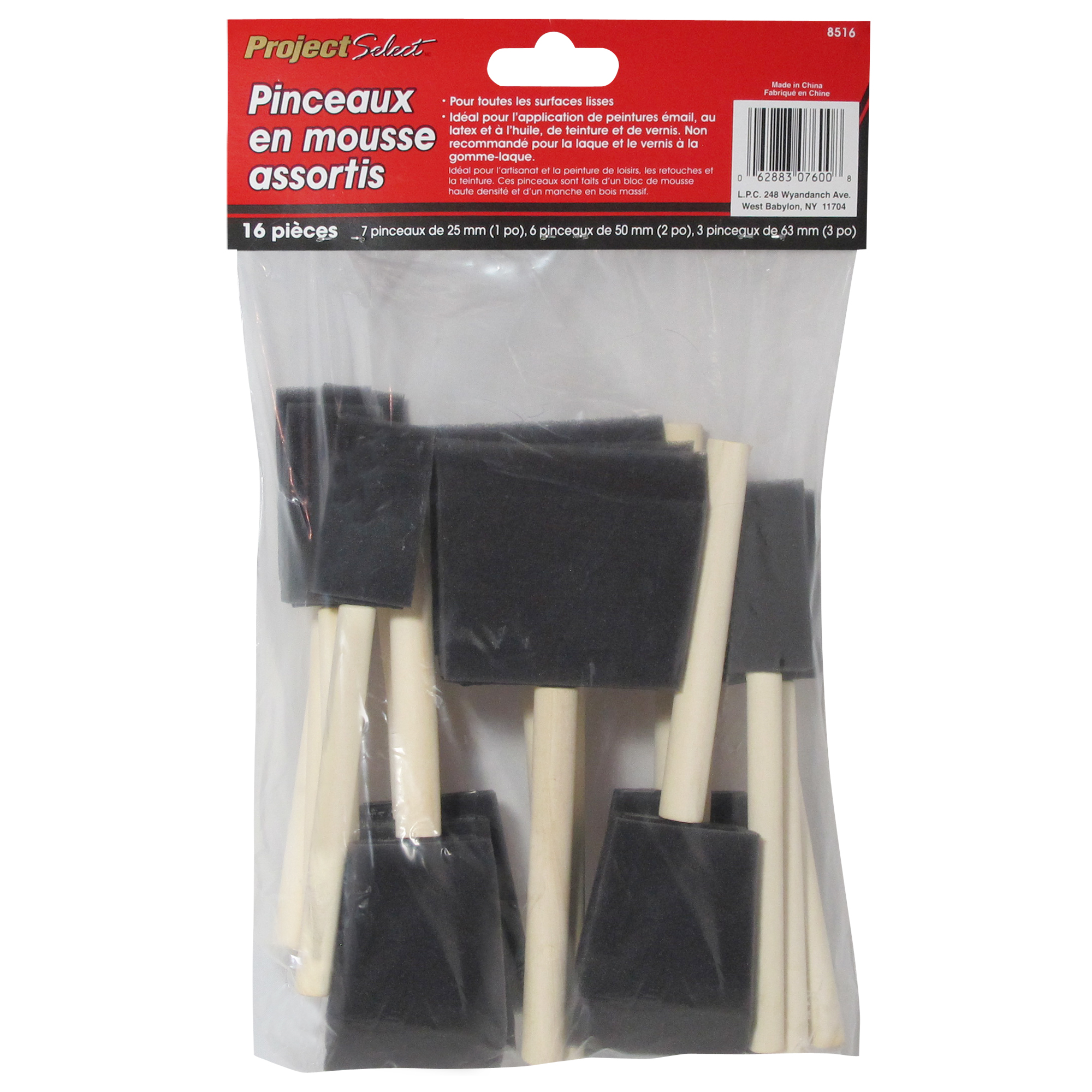 Project Select Assorted Foam Brushes (16 pack)
