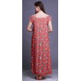 thumbnail image 2 of Bimba Robe Longue Maxi Imprimée pour Femmes en Rayonne, Vêtement de Nuit à Manches Courtes, 2 of 4