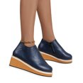 thumbnail image 4 of EGNMCR Bottines pour Femmes Femmes Chaussures Rétro à Semelle Plate Décontractées Grande Taille à Enfiler Chaussures à Double Fermeture Éclair, 4 of 7