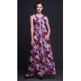 thumbnail image 2 of Bimba Robe Longue Décontractée d'Été Sans Manches à Fente avant Imprimée Teinture sur Nœuds pour Femmes - Petit, 2 of 5