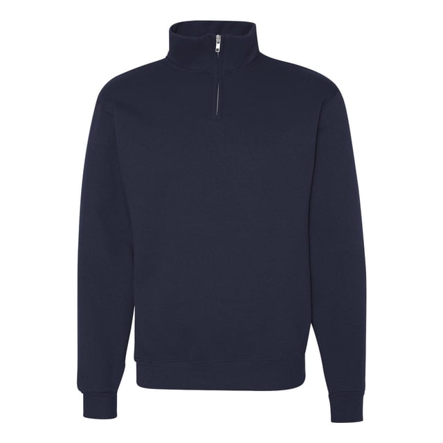 Jerzees Mens NuBlend Quarter Zip Cadet Collar Sweatshirt, M, J Navy