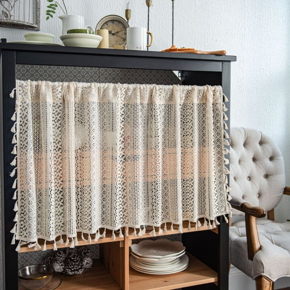Vrorvz Valance Curtains Short Rod Pocket Panels Light Blocking for Kitchen Bathroom Basement Small Windows Energy Saving Machine Washable Heavy Polyester Fabric