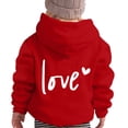 thumbnail image 1 of FAOWME Sweat à Capuche à Manches Longues pour Enfants Imprimé Lettre Léger Rouge 3-4 Ans, 1 of 6