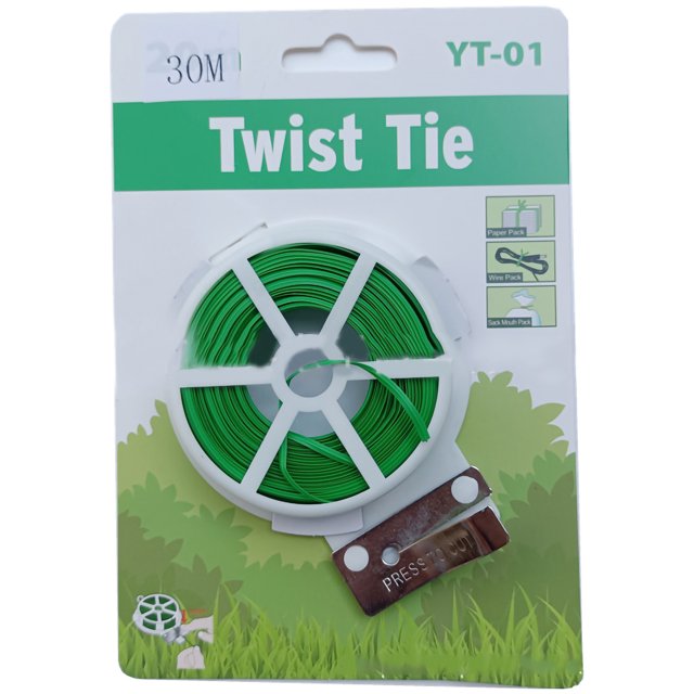 Plant Twist Tie Green Twist Tie Green Tie Wire Gardening Twist Tie Gardening Tool Plant Twist Tie Plastic Iron Gardening Twist Tie Green Tie Wire For DIY Flower Fixed Plant Support