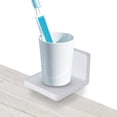 thumbnail image 3 of Floating Shelf Wall Mount Rack - White Ledges with Self Hanging Design for Living Room Kitchen Bathroom No Punching Required Slim Floating Organizer, 3 of 5
