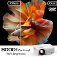 thumbnail image 2 of FRESHDEW Mini Portable Movie Projector with Bluetooth 5.2, 100 ANSI Full HD 1080P Supported, 80" Projector Screen Included, 1 PCS, 2 of 7