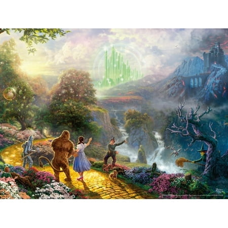 Ceaco - Thomas Kinkade - The Wizard Of Oz - Dorothy Discovers Emerald City - 750 Piece Glitter Jigsaw Puzzle