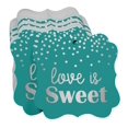 thumbnail image 3 of Inkdotpot Real Silver Foil Love Is Sweet Wedding Tags Favor Bracket Shape Hang Pack Of 100 Paper Tags, 3 of 6