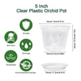 thumbnail image 3 of TIELUTT 5 Inch Phalaenopsis Planter Clear Orchid Planter Root Control with Hole Flower for Flower Girl Potted Live Outdoor Potted Live in Dark Small Flower Bulk Flower, 3 of 7