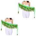 thumbnail image 3 of Maytalsory Durable And Firm Lightweight Hip Scarf For Belly Dance Performances Waist Automatic Adjustment light green 2Set, 3 of 6